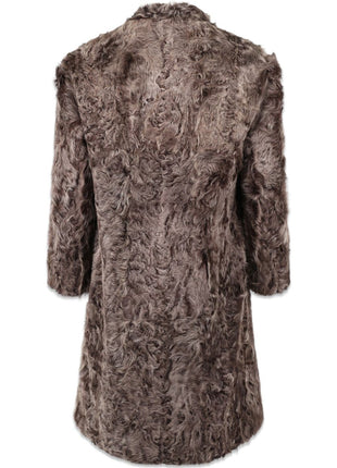 Sofia Jacke | Kalgan Lammfell Braune Schneespitze