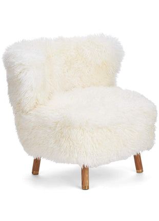 Emil Loungesessel | Premium Lammfell | Langhaar Schneeweiß