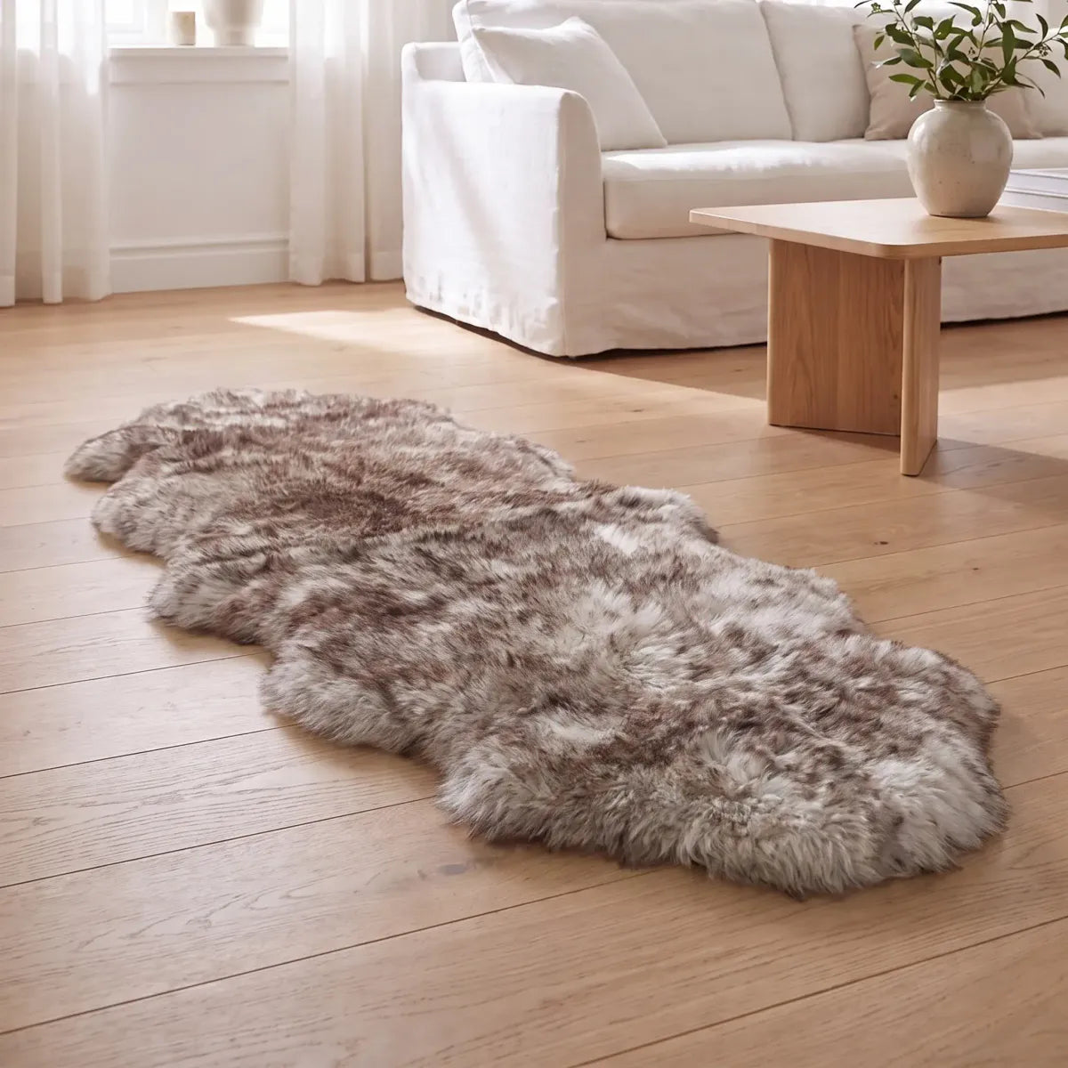 Merino Doppeltes Lammfell | Langhaar | Neuseeland | 170x60 cm Wolf-Spitze