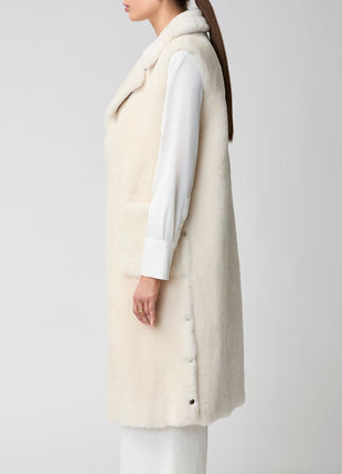 Raelynn Weste | Shearling Lammfell Schwarz