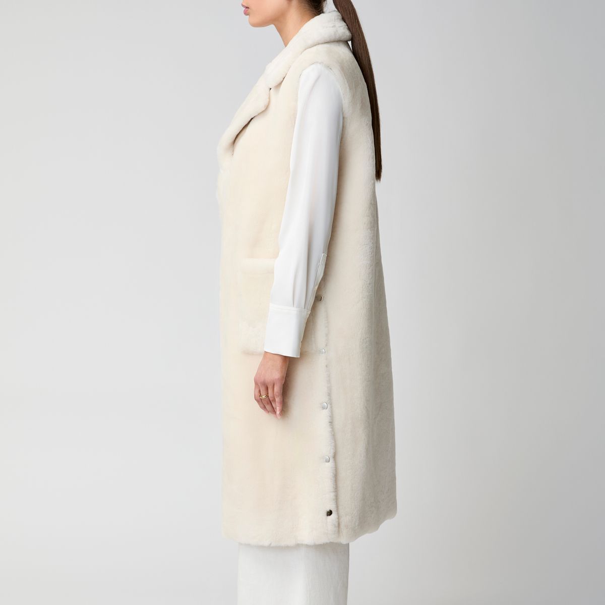 Raelynn Weste | Shearling Lammfell Schwarz