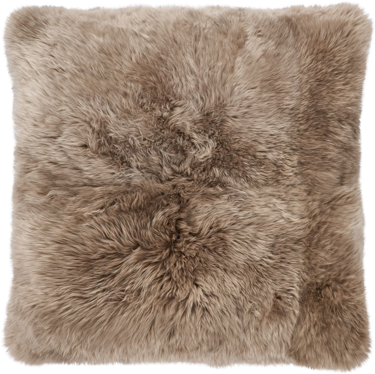 Lammfell Sitzsack | Langhaar | Neuseeland | Einseitig | 90x90 cm Taupe