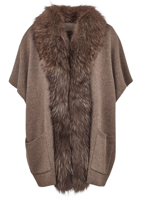 Nina Poncho | Wolle, Waschbär