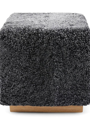 Lammfellhocker Benjamin | Kurzhaar | 46x46x47 cm Anthrazit
