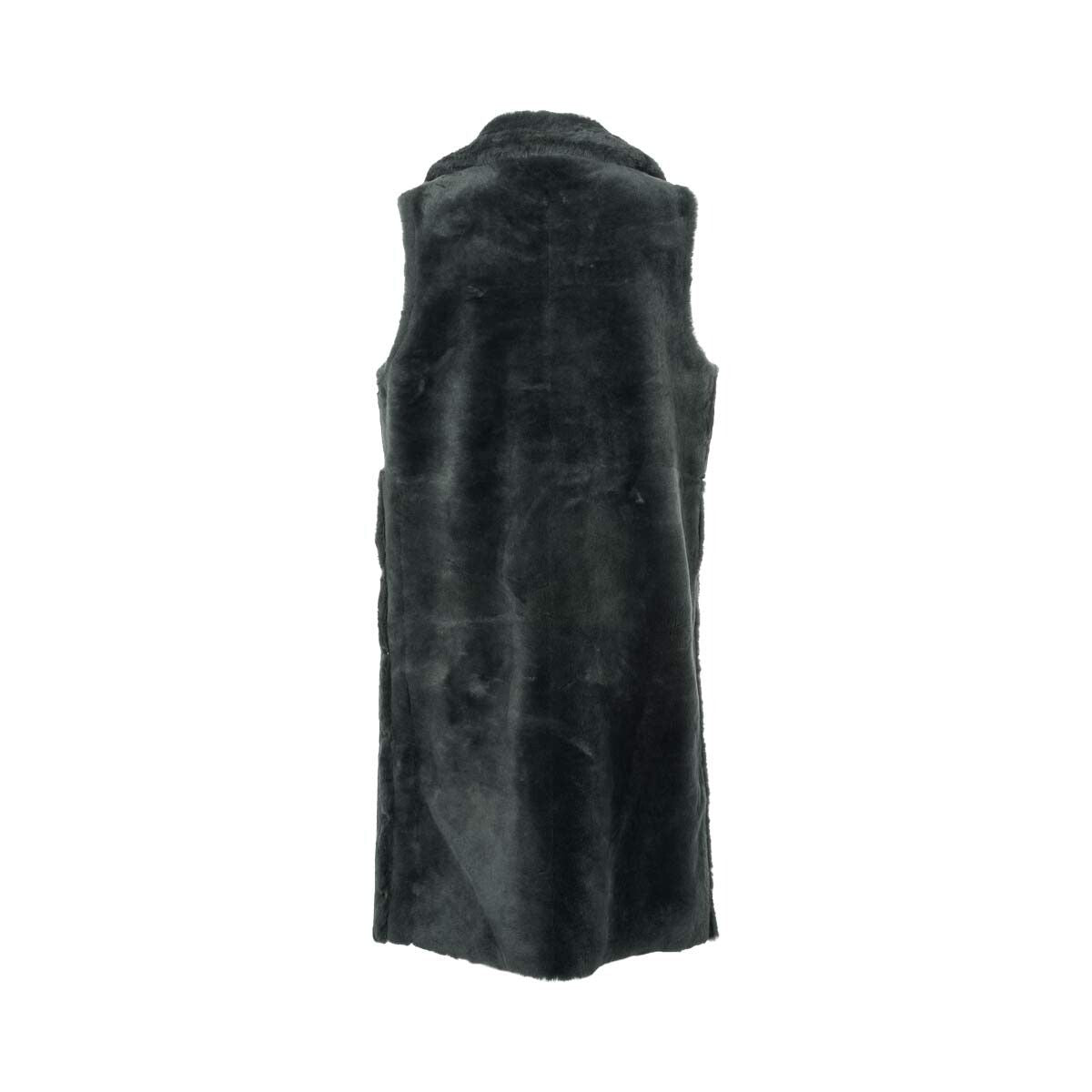 Raelynn Weste | Shearling Lammfell Blau/Grau