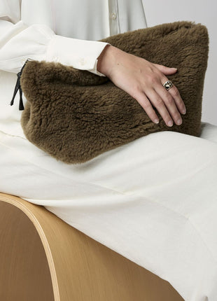 Maxi Havanna Clutch | Neuseeland | Lammwolle Beige