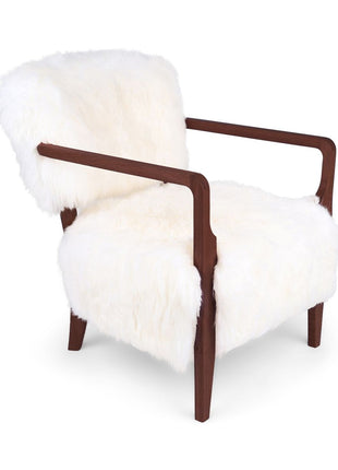 Lina Loungesessel | Premium Lammfell | Designmöbel Weiß