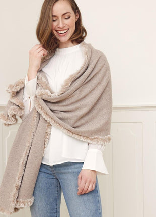 Scarlet Schal | Wolle, Kaninchen Schwarz/Schwarz