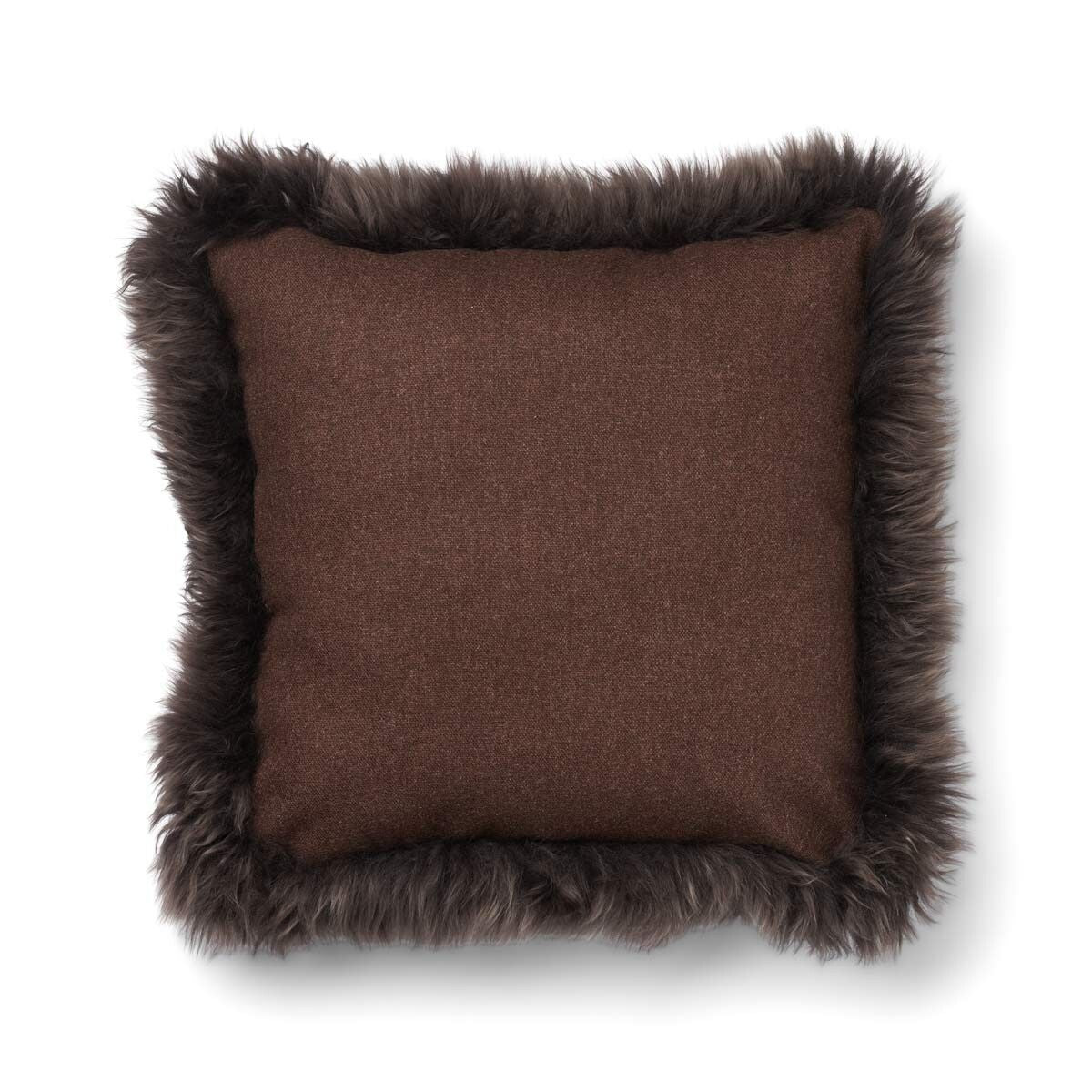 Wollkissen | 100% Wolle | Fellborte | 52x52 cm | 34x52 cm Braun/Walnuss