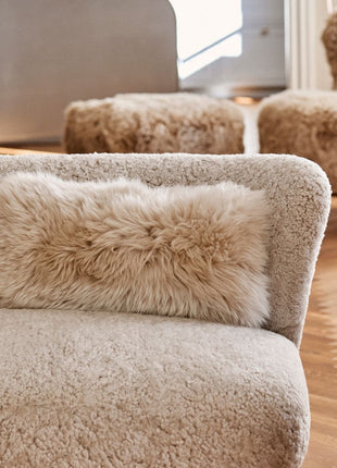 Lammfellkissen Premium | Langhaar | Neuseeland | 28x56 cm Schwarz