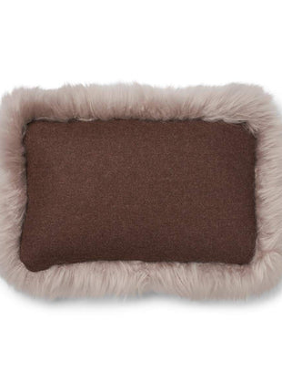 Wollkissen | 100% Wolle | Fellborte | 52x52 cm | 34x52 cm Braun/Dove