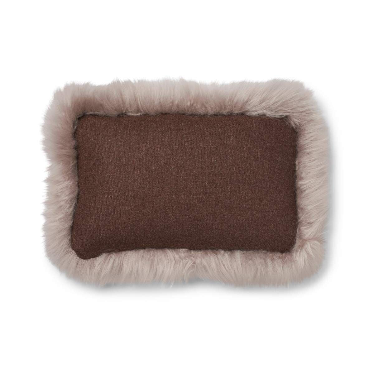 Wollkissen | 100% Wolle | Fellborte | 52x52 cm | 34x52 cm Braun/Dove