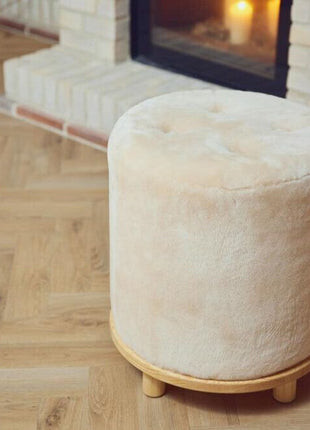 Simon Pouf | Neuseeland | Mokassin | D46x52 cm Kastanie