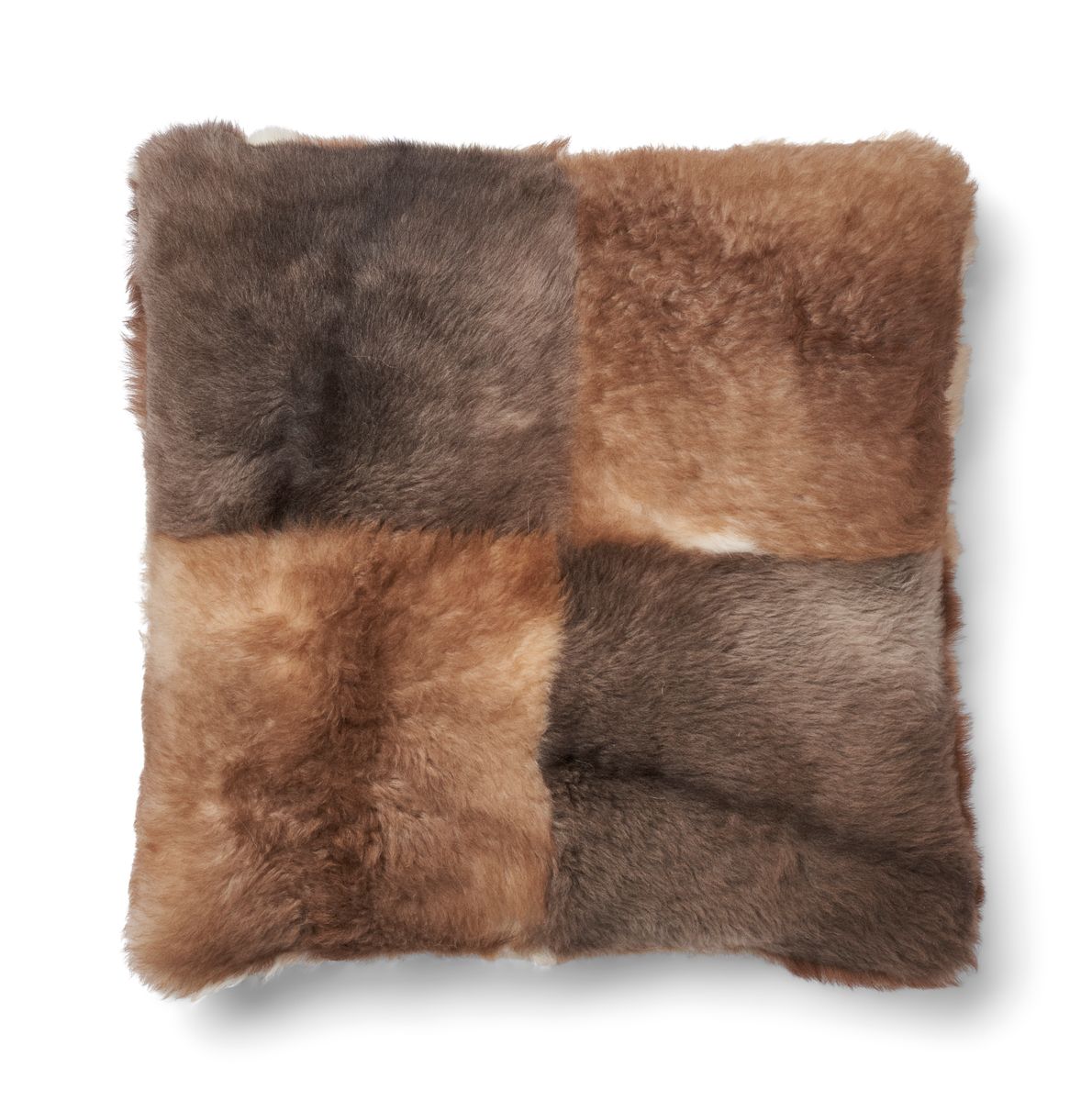 Lammfellkissen | Toskana Lammfell | Italien | 26x86 cm, 40x40 cm & 60x60 cm Braun/Beige Mix