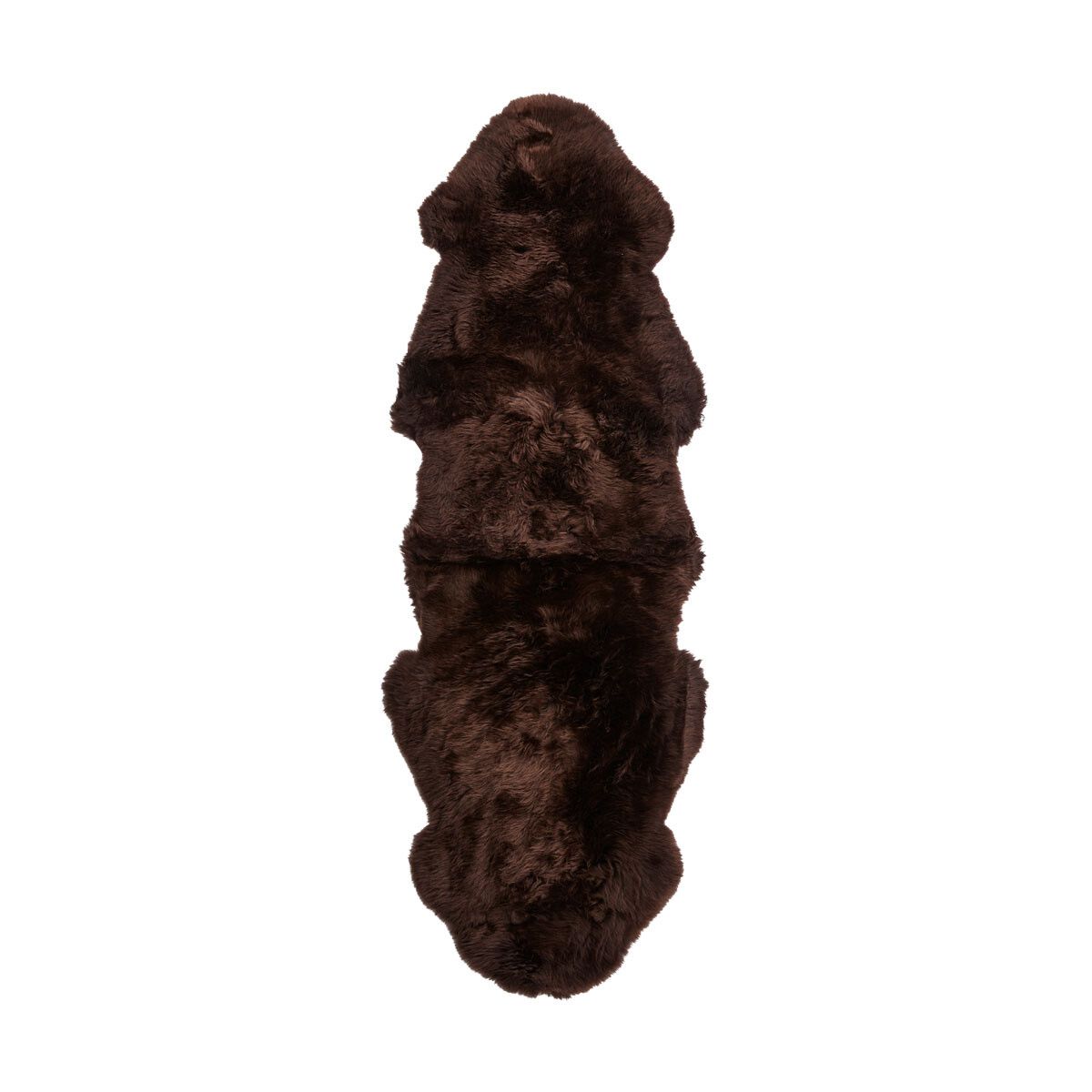 Merino Doppeltes Schaffell | Langhaar | Neuseeland | 160x60 cm Schokolade