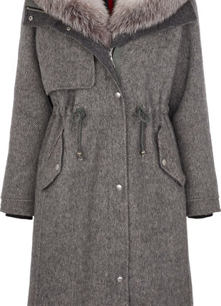 Cille Mantel | Kaschmir, Fuchs Grau/Arctic Marble