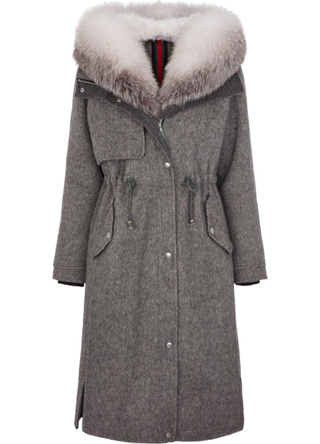 Cille Mantel | Kaschmir, Fuchs Grau/Arctic Marble