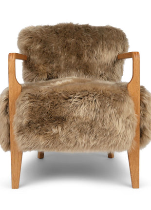 Lina Loungesessel | Premium Lammfell | Designmöbel Taupe