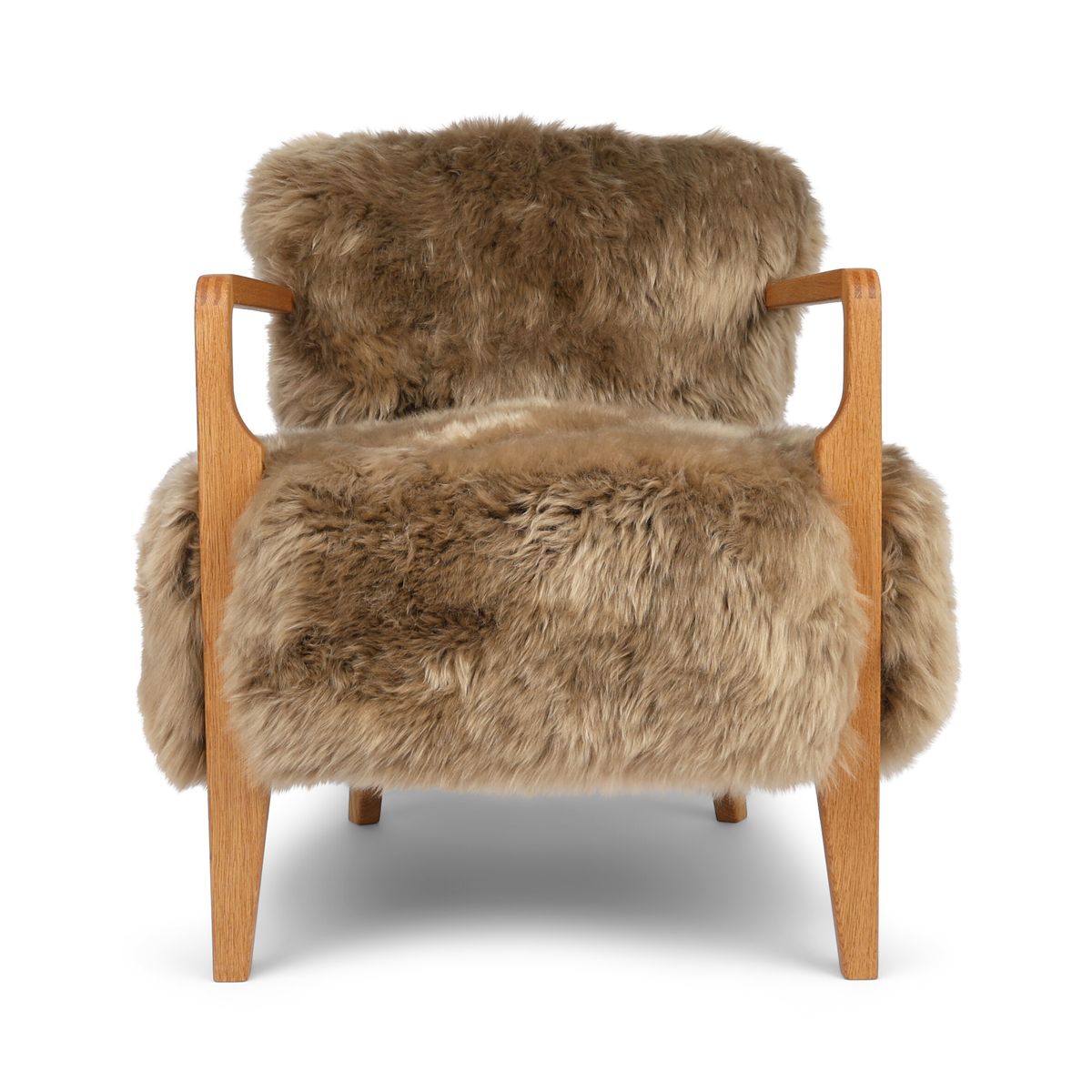 Lina Loungesessel | Premium Lammfell | Designmöbel Taupe
