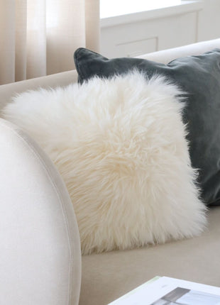 Fellkissen | Langhaar | Neuseeland | 50x50 cm Weiß