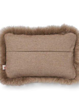 Wollkissen | 100% Wolle | Fellborte | 52x52 cm | 34x52 cm Beige/Taupe