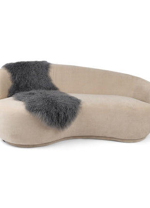 Doppeltes Lammfell | Tibet | 150x55 cm Stahl