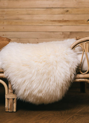 Merino Premium Lammfell | Langhaar | Neuseeland | 90x60 cm Weiß