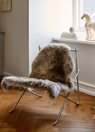 Merino Premium Lammfell | Langhaar | Neuseeland | 90x60 cm Aubergine