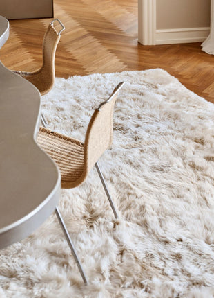 Lammfell Designerteppich Premium | Langhaar | Neuseeland Schwarz