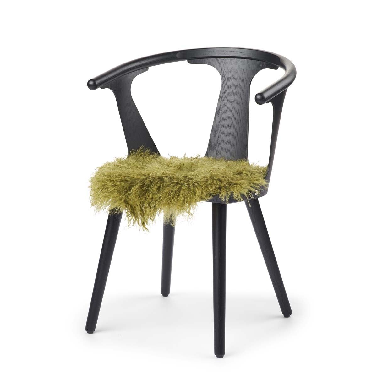 Lammfell Stuhlauflage | Tibet | D38 cm Waldgrün