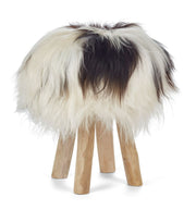 Holzhocker mit Lammfell | Island | 48xD34 cm