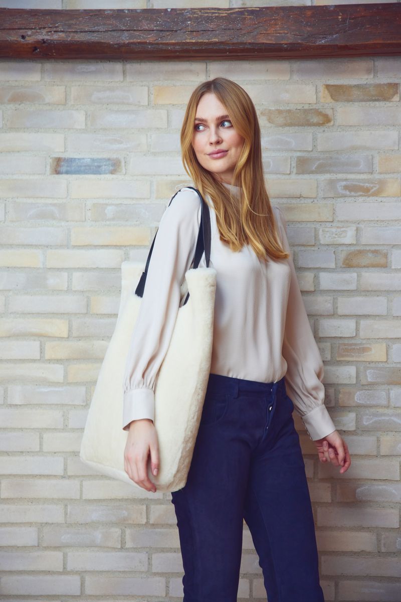 Leonora Shopper | Neuseeland | Lammwolle Schwarz/Weiß