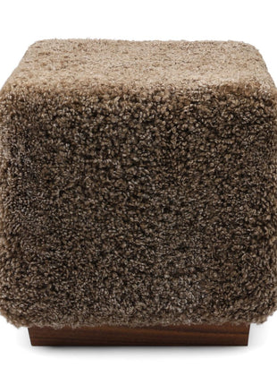 Lammfellhocker Benjamin | Kurzhaar | 46x46x47 cm Taupe
