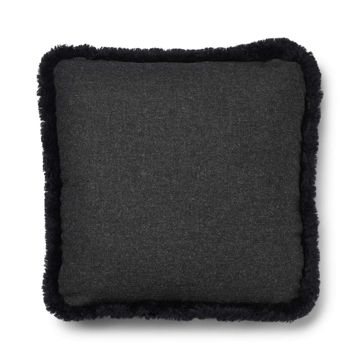 Wollkissen | 100% Wolle | Fellborte | 52x52 cm | 34x52 cm Kohle/Schwarz