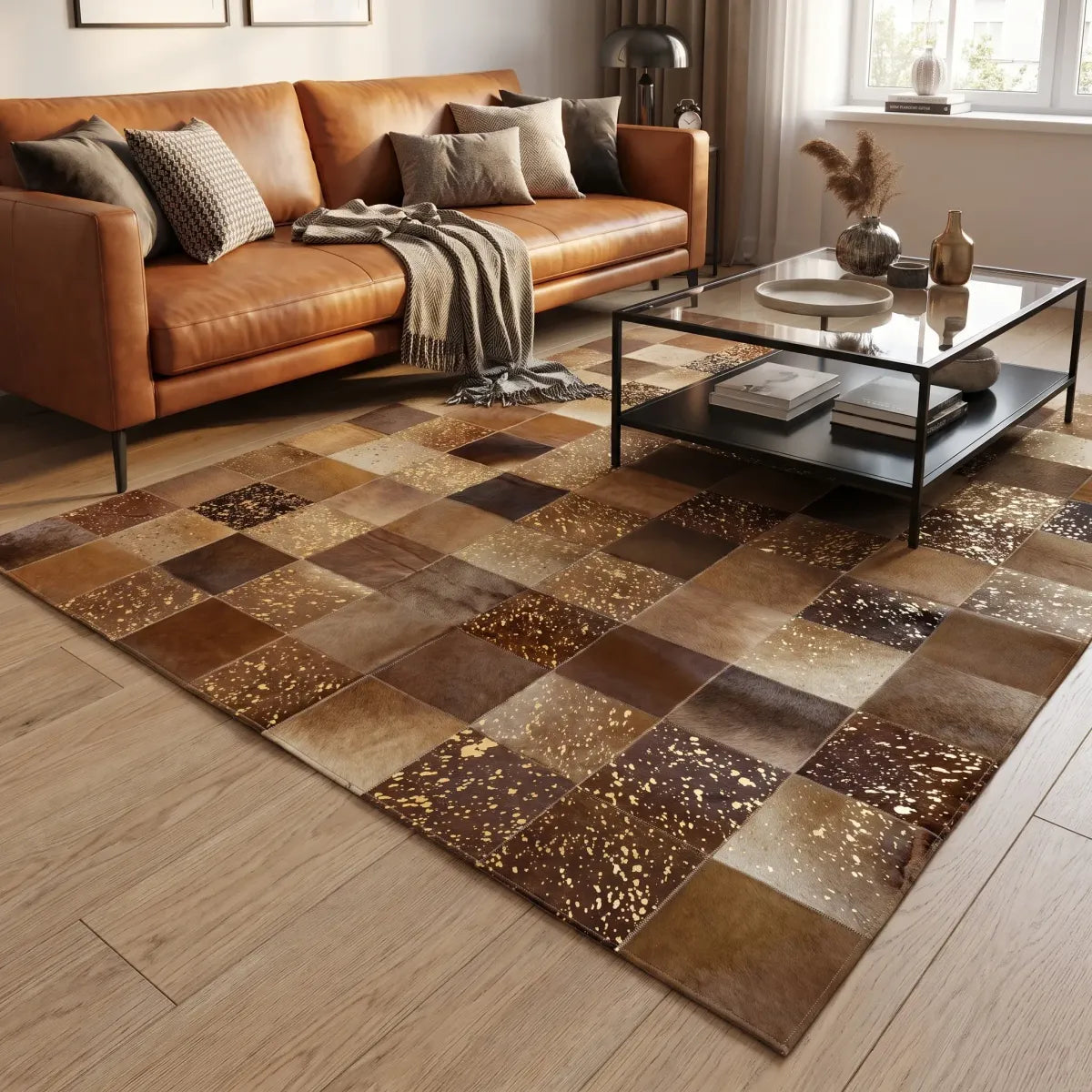 Kuhfell Design Teppich | Brasilien | 200x200 cm
