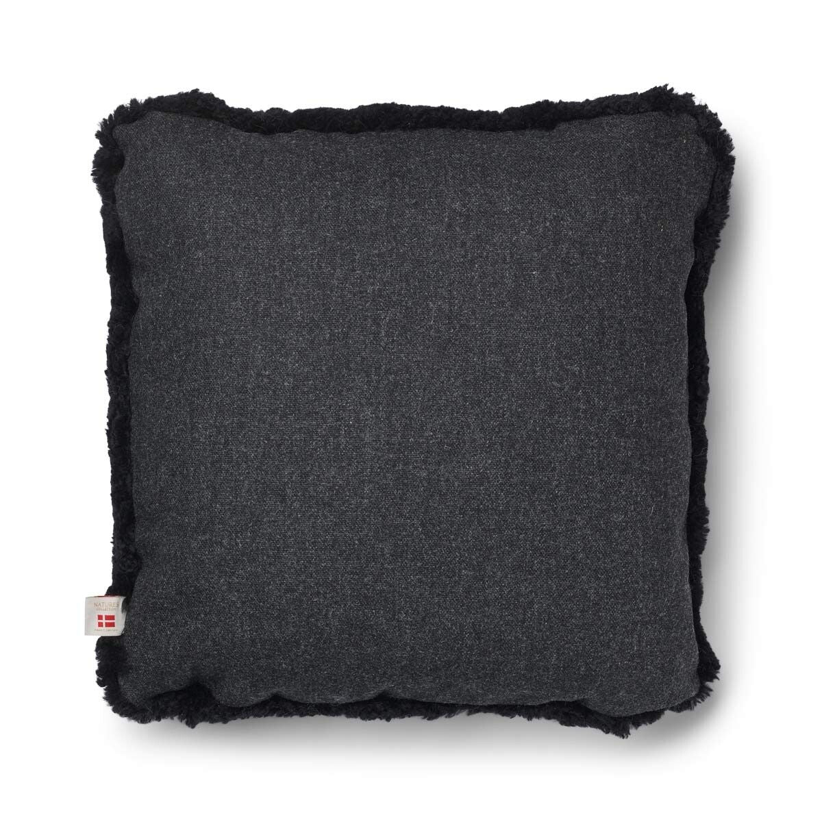 Lammfellkissen | Kurzhaar | Neuseeland | 100% Wolle | 52x52 cm | 34x52 cm Kohle/Schwarz