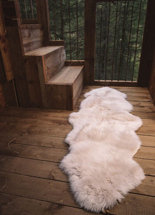 Merino Doppeltes Lammfell | Langhaar | Neuseeland | 160x60 cm Leinen