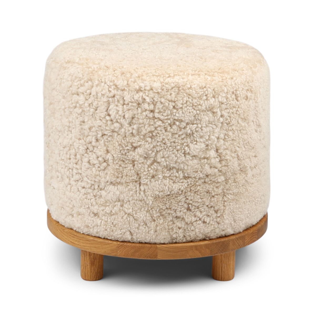 Simon Pouf | Kurzhaar | Neuseeland | D46x52 cm Perlweiß