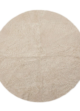 Lammfell Designerteppich | Kurzhaar | Neuseeland | D140 cm Beige