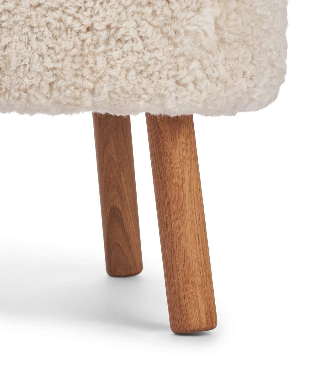 Emily Esszimmerstuhl | Premium Lammfell | Designmöbel Perlweiß
