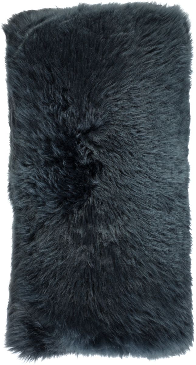 Lammfellkissen Premium | Langhaar | Neuseeland | 28x56 cm Marineblau