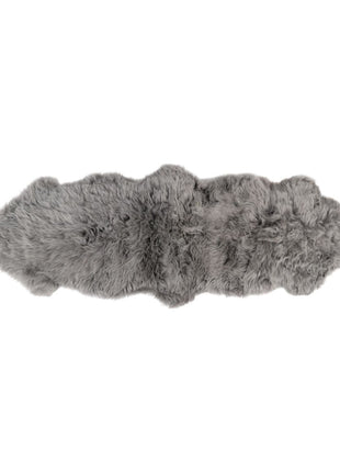 Merino Doppeltes Lammfell | Langhaar | Neuseeland | 170x60 cm Stahl