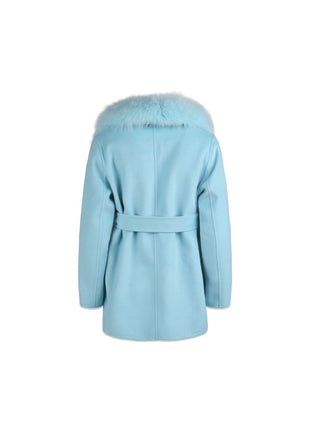 Charlott Mantel | Lammwolle, Fuchs Himmelblau