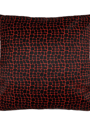 Premium Kuhfellkissen | Doppelseitig | 41x41 cm, 52x52 cm & 61x61 cm Rot/Schwarz Krokodilmuster