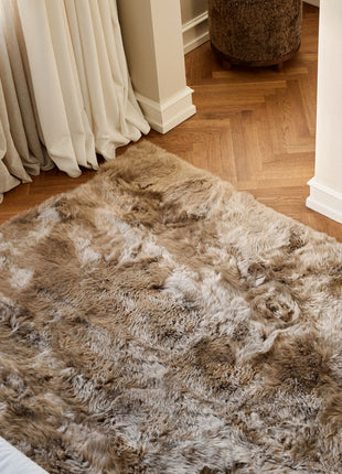 Lammfell Designerteppich Premium | Langhaar | Neuseeland Schwarz