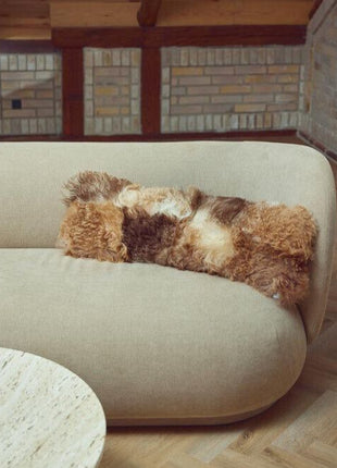 Lammfellkissen | Toskana Lammfell | Italien | 26x86 cm, 40x40 cm & 60x60 cm Schwarz/Weiß Mix