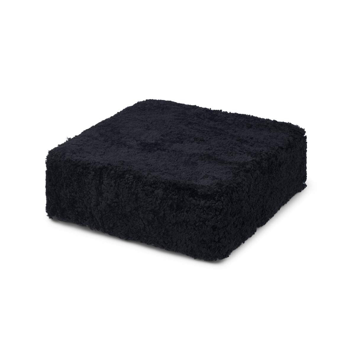 Lammfellhocker | Kurzhaar | Neuseeland | 40x40x35 cm Schwarz