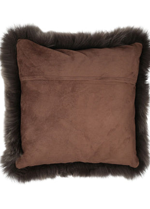 Fellkissen | Langhaar | Neuseeland | 50x50 cm Walnuss