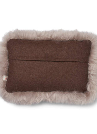 Wollkissen | 100% Wolle | Fellborte | 52x52 cm | 34x52 cm Braun/Dove
