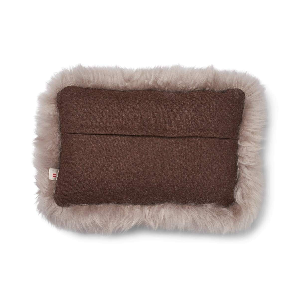 Wollkissen | 100% Wolle | Fellborte | 52x52 cm | 34x52 cm Braun/Dove